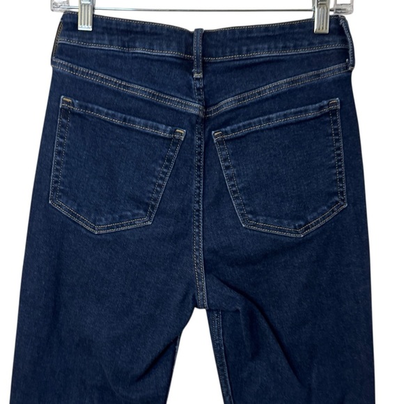 Old Navy Extra High Rise Kicker Boot Cut buttonfly dark wash jeans women’s 0 - Picture 4 of 12